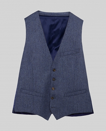 2Картинка Tolka Donegal Tweed Suit Waistcoat in Blue Salt & Pepper